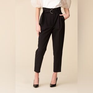 NWT A.L.C Diego Pant Size 8 Vintage Black High Rise Belted Trouser